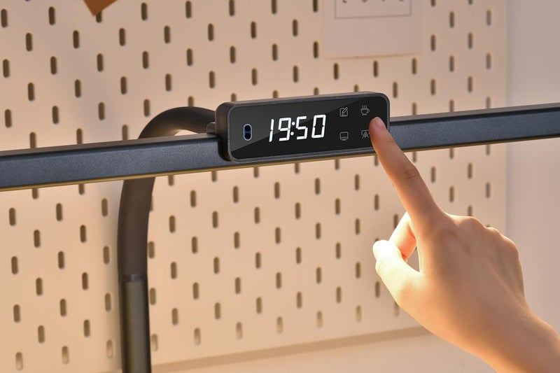 Just in Case Gesture Control Aluminium Body 21 inch Extra Wide Computer Monitor Light Bar LED Desk Lamp with Desk Clamp Stepless dimming with 5 Modes Touch Panel with Always on Clock Display - Image 2