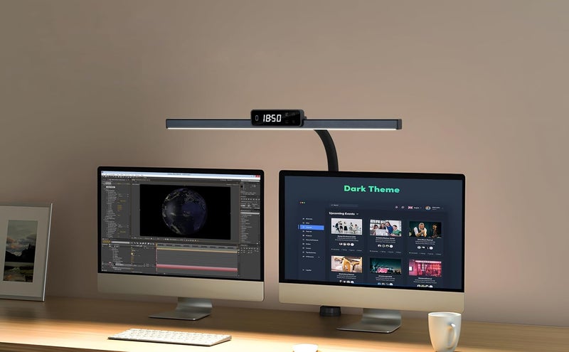Just in Case Gesture Control Aluminium Body 21 inch Extra Wide Computer Monitor Light Bar LED Desk Lamp with Desk Clamp Stepless dimming with 5 Modes Touch Panel with Always on Clock Display - Image 5