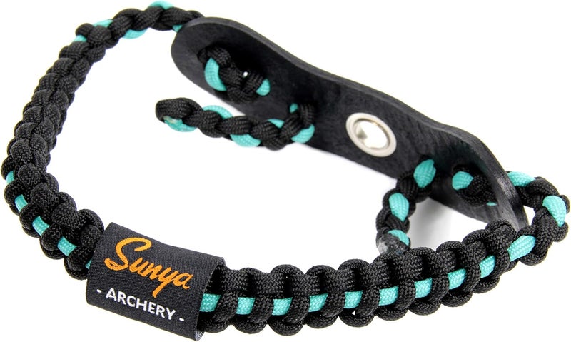 Sunya Archery Bow Wrist Sling, 550 Paracord Strap Comfortable on Hand.100% Full Grain Leather Yoke, Multiple Camo Colors.Fit Compound Bow Stabilizer & Recurve. - Image 1