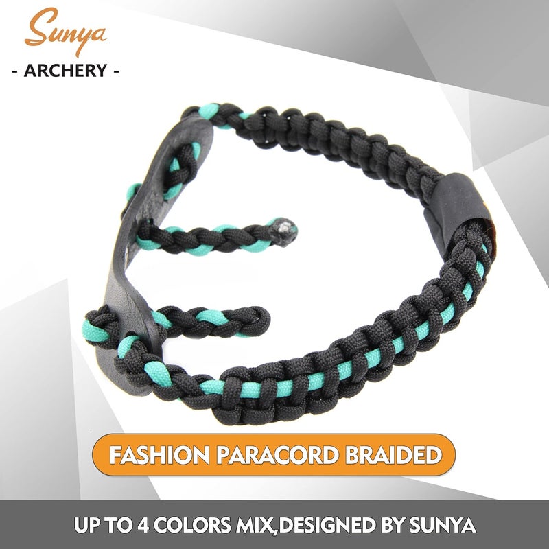 Sunya Archery Bow Wrist Sling, 550 Paracord Strap Comfortable on Hand.100% Full Grain Leather Yoke, Multiple Camo Colors.Fit Compound Bow Stabilizer & Recurve. - Image 5