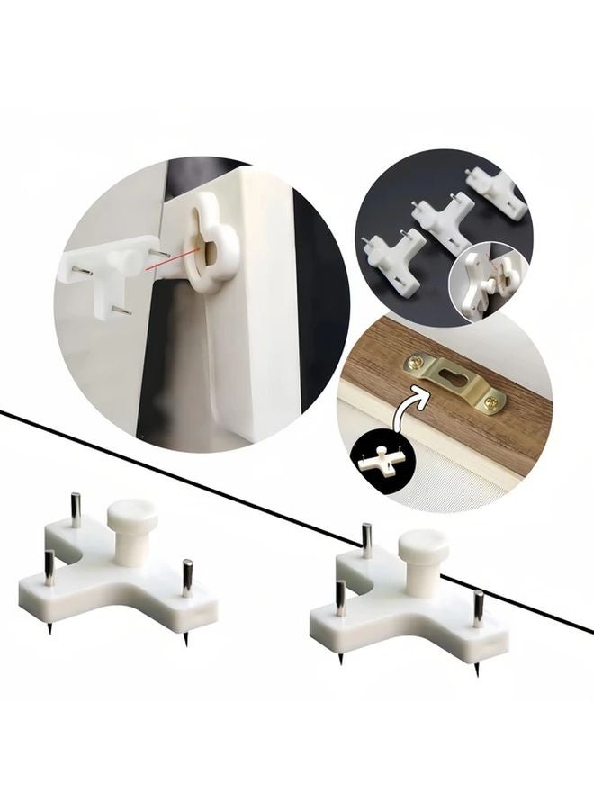 50pcs T Shaped Traceless Nails Photo Frame Card Slot Plastic Wall Hanging Hooks - Image 3