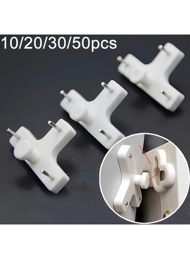 50pcs T Shaped Traceless Nails Photo Frame Card Slot Plastic Wall Hanging Hooks - Image 2