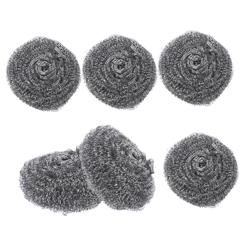 6 Pack Stainless Steel Scrubber Balls for Pots Pans Grilling and Dish Cleaning - Image 2