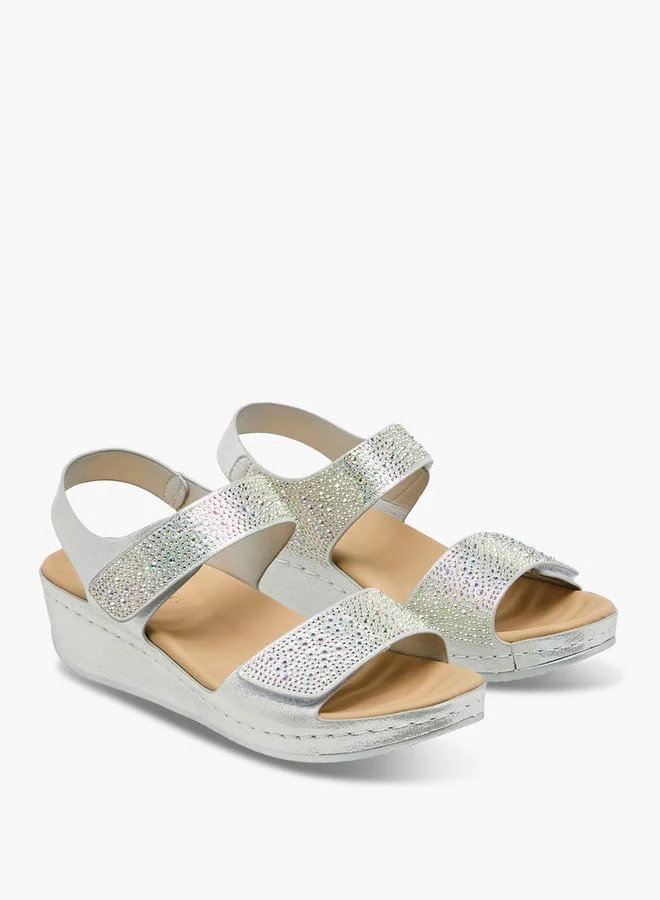 Le Confort SILVER Women Embellished Hook & Loop Sandals Ramadan Collection for Women | Best Price UAE
