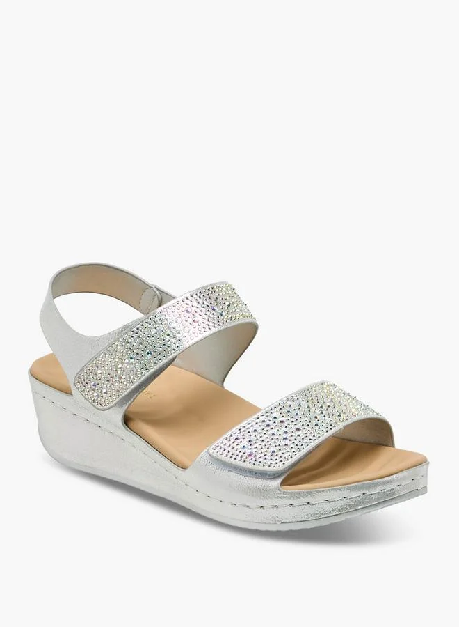Le Confort SILVER Women Embellished Hook & Loop Sandals Ramadan Collection for Women | Best Price UAE