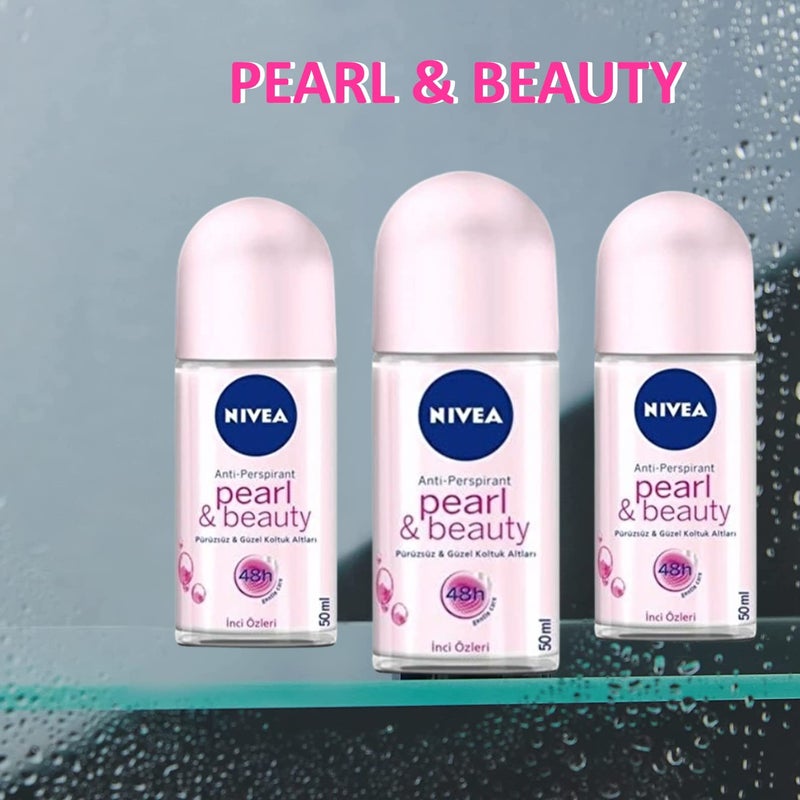 Nivea Women Deodorant Roll On Pearl & Beauty Pack of 3 | 50ml (1.69 fl oz) - Image 3