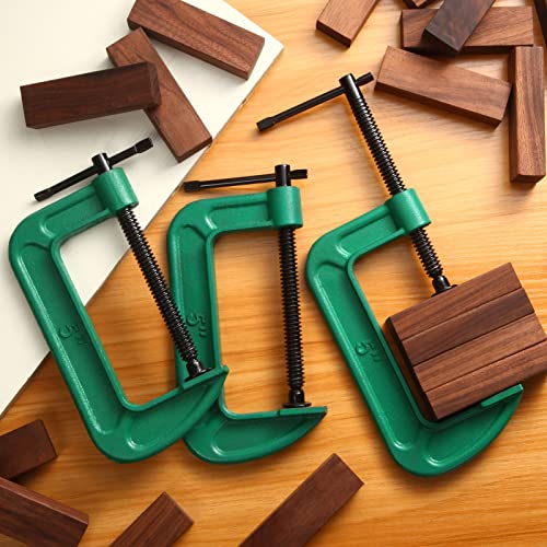 ZJoey 4 Pcs C Clamp Set 5 Inch Heavy Duty G-Clamps Automotive and Wood Working Clamps with Jaw Opening Sliding for DIY Carpentry Woodworking Welding and Building(5 Inch, Green) - Image 5