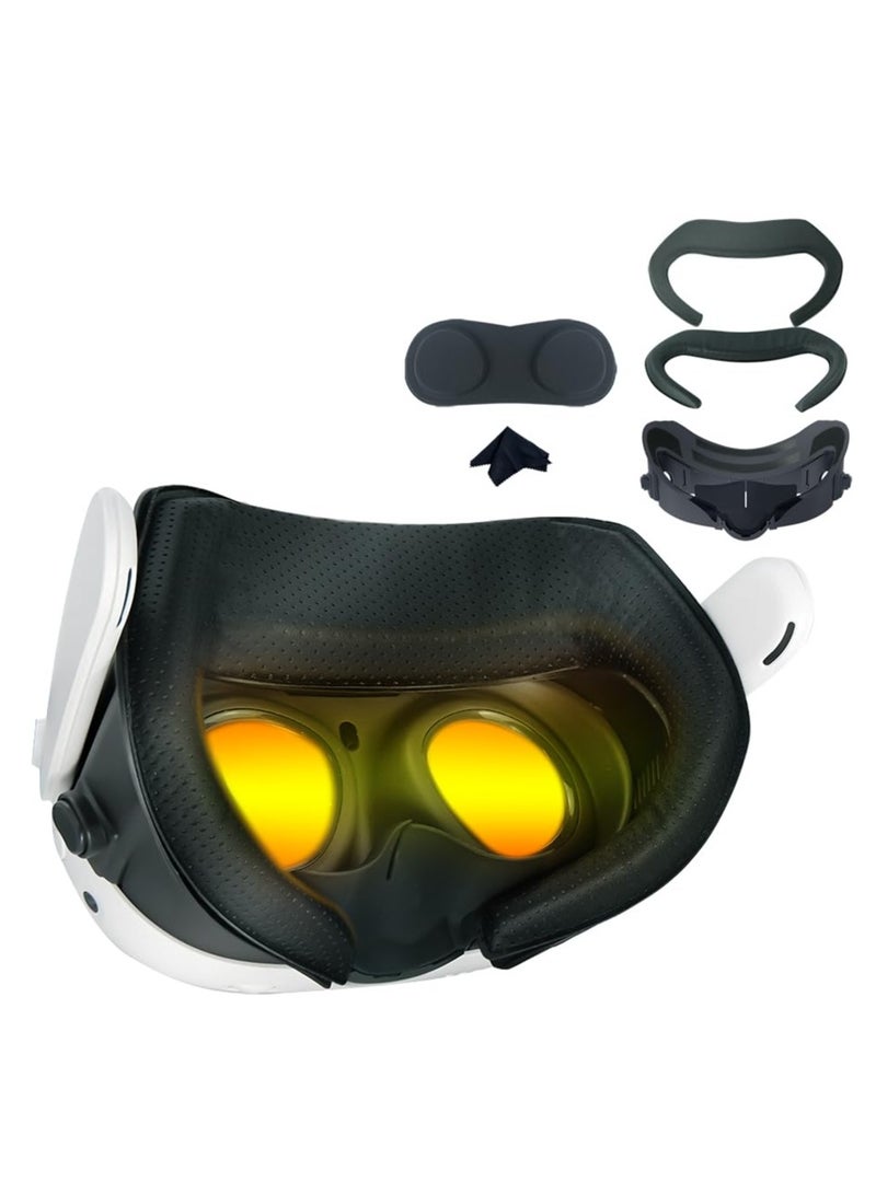 SOLARAE 6 in 1 VR Facial Interface and Foam Replacement Set Fit for Oculus/Meta Quest 3, Adjustable Facial Bracket, Anti-Leakage Nose Pad Lens Protector Lens Cloth Fit for VR Quest 3 VR Accessories - Image 1