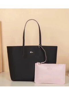 LACOSTE LACOSTE Anna Reversible Bicolour Tote Bag Black/Pink  - Image 2
