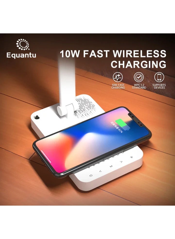 Equantu CRONY SQ-905 Guran Speaker Table Lamp with Soft Ambient Light & Wireless Phone Charging - Image 2
