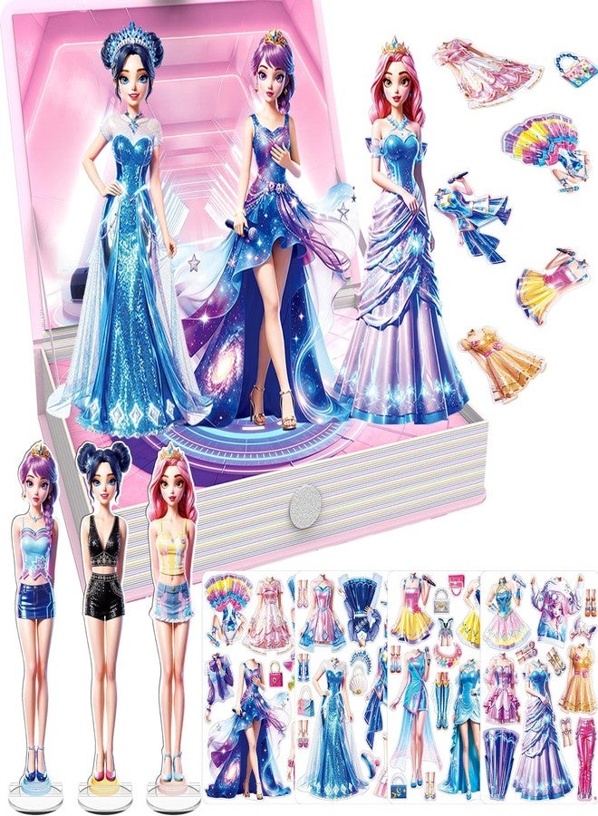 Daniel Axel Magnetic Dress Up Paper Doll Pretend Play,Dollhouse Magnet Travel Toys Car Activities Road Trip,Clothes Puzzles Game,3+yr Girls Toddler Preschool Learning Created Imagine Birthday Gift - Image 2