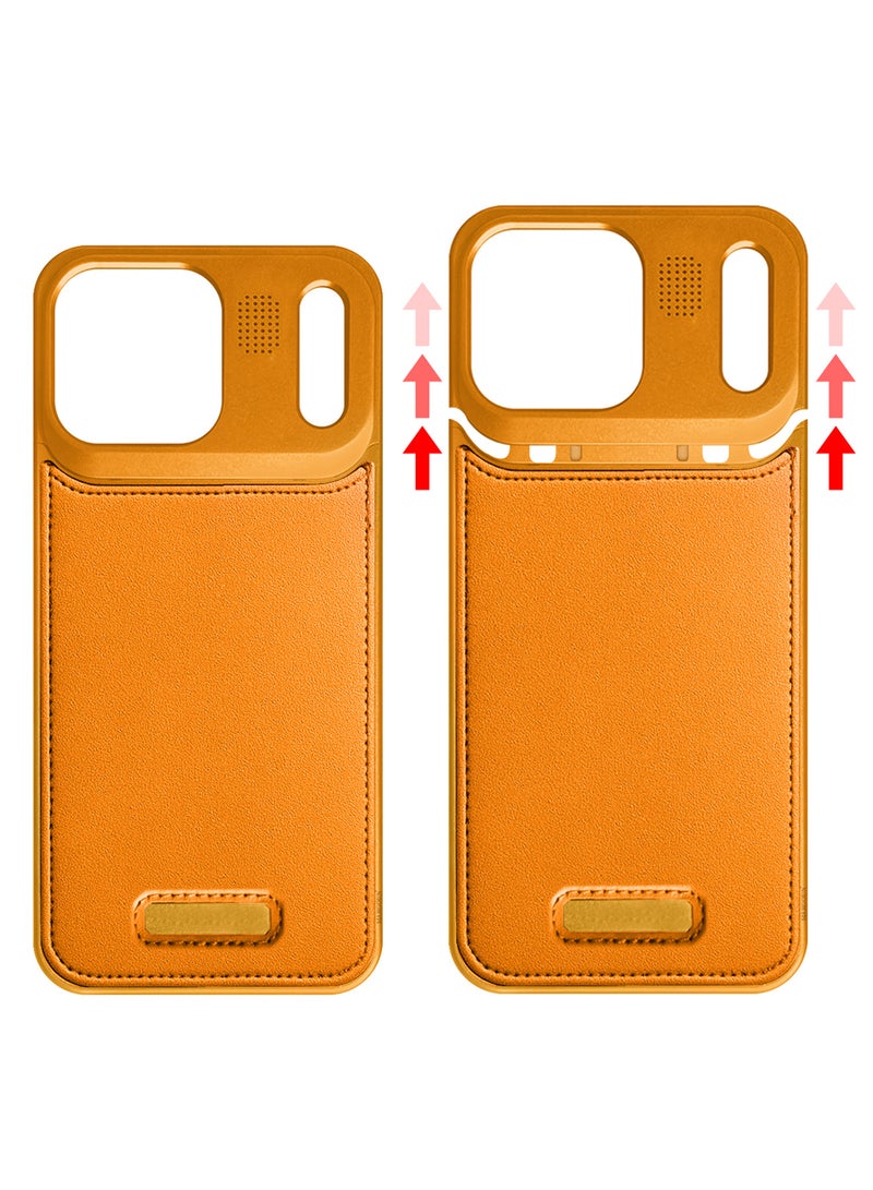 CATANES 3 Packs Leather Aluminum Alloy Metal Case for iPhone 17 Pro Max - with Aromatherapy and MagSafe with Two 3D Screen Protectors - Cosmic Orange - Image 3