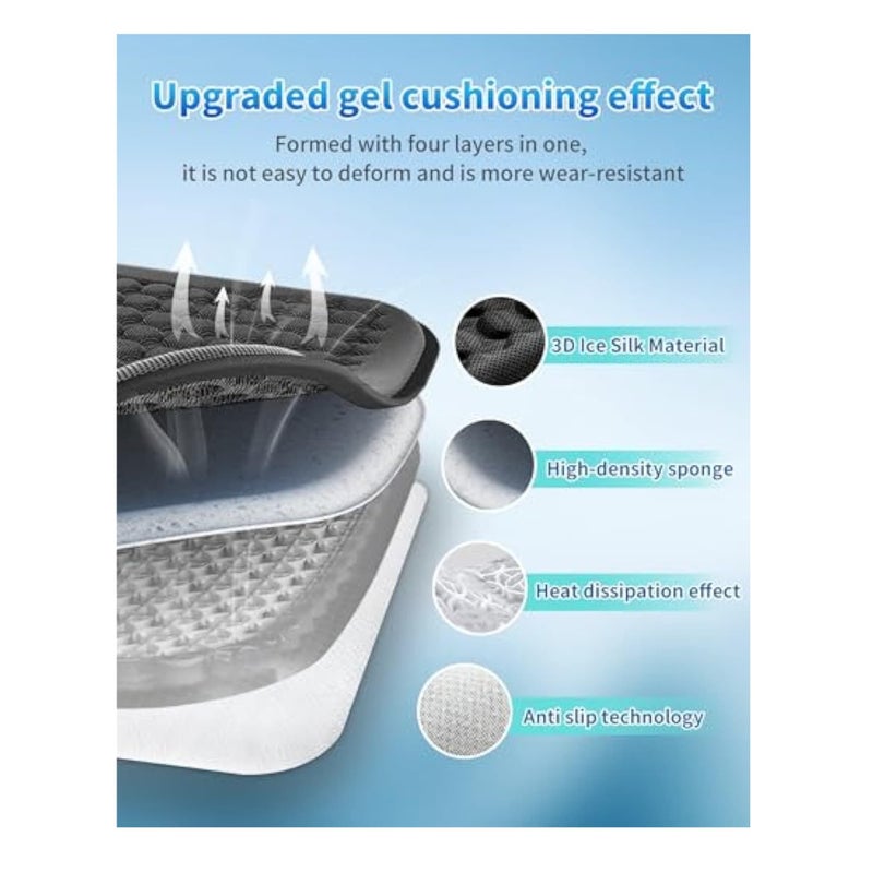 SOLARAE Seat Cushion for Car and Office Chair, Gel Seat Cushion, Cool Seat Cushion for Pressure Sores Relief,  Gel Cushion for Office Chair Home Car, Seat Cushion for Wheelchair, Sciatica&Coccyx Pain Relief - Image 4