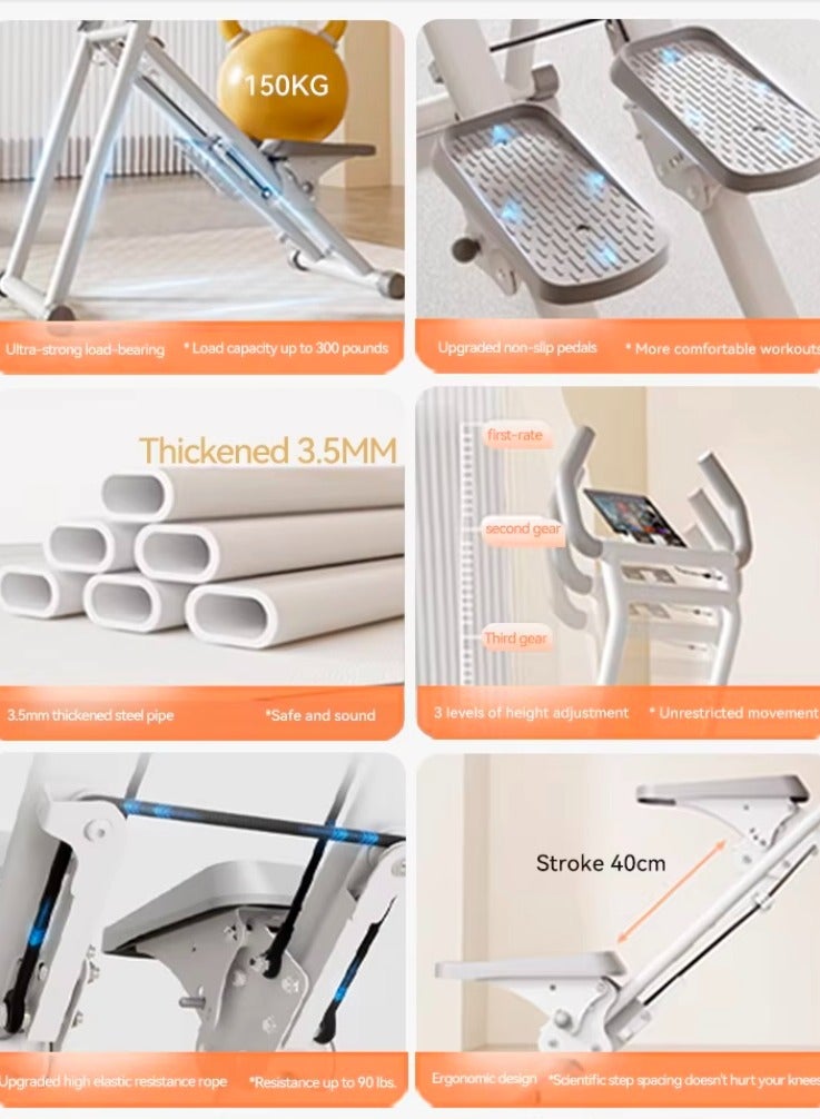 RH R&H Climbing Machine Foldable Vertical Cardio Exercise Machine Stair Climbing Exercise for Home Gym Full Body Workout Adjustable Handlebar - Image 4