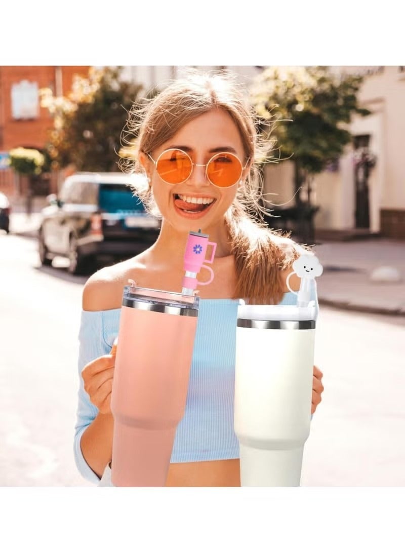 8Pcs Reusable Stanley Straw Cover, Silicone Straw Topper, Straw Covers Cap for Stanley Cup 30&40oz with Tumblers, 10mm 0.4in Stanley Lid Accessories, Simple Stanley Cup Straw Topper - Image 3