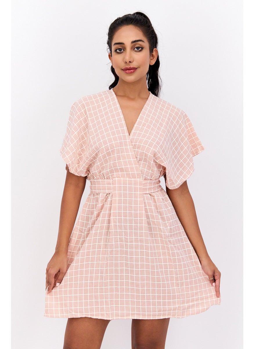 Women Checkered Mini Dress, Pink Combo - pzsku/ZAE8DA90F0E0A8A29555AZ/45/_/1737642446/82f3b872-431b-45ca-a42b-42a48c70e886