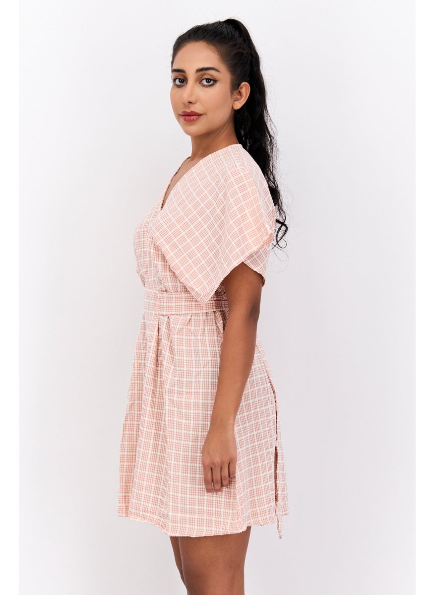 Women Checkered Mini Dress, Pink Combo - pzsku/ZAE8DA90F0E0A8A29555AZ/45/_/1737642450/13d23049-057a-4a78-8810-5b090fe6ac97