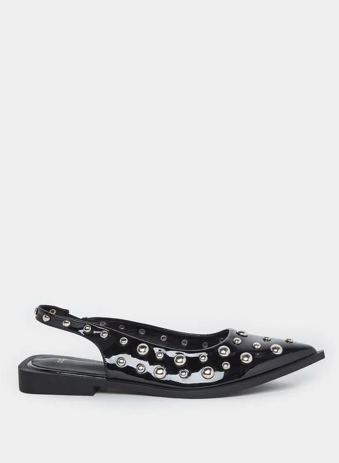 Styli Styli Women Black Studded Slingback Mules