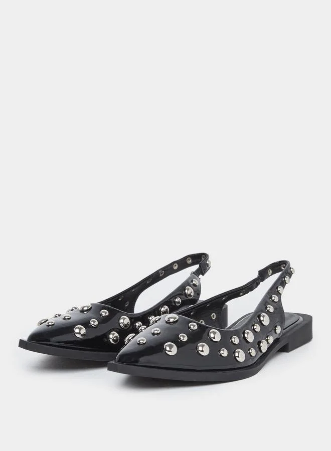 Styli Styli Women Black Studded Slingback Mules