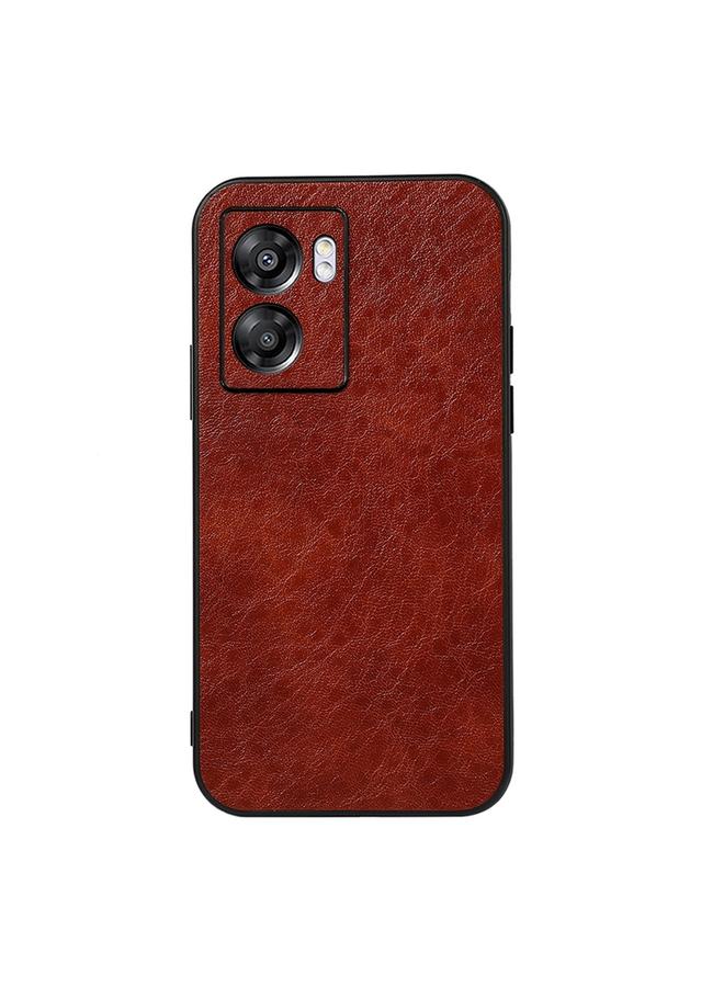 اس-توب جراب لهاتف OPPO A57 5G جراب هاتف من البولي يوريثان بنقشة حصان مجنون مع ثقوب دقيقة - Image 1