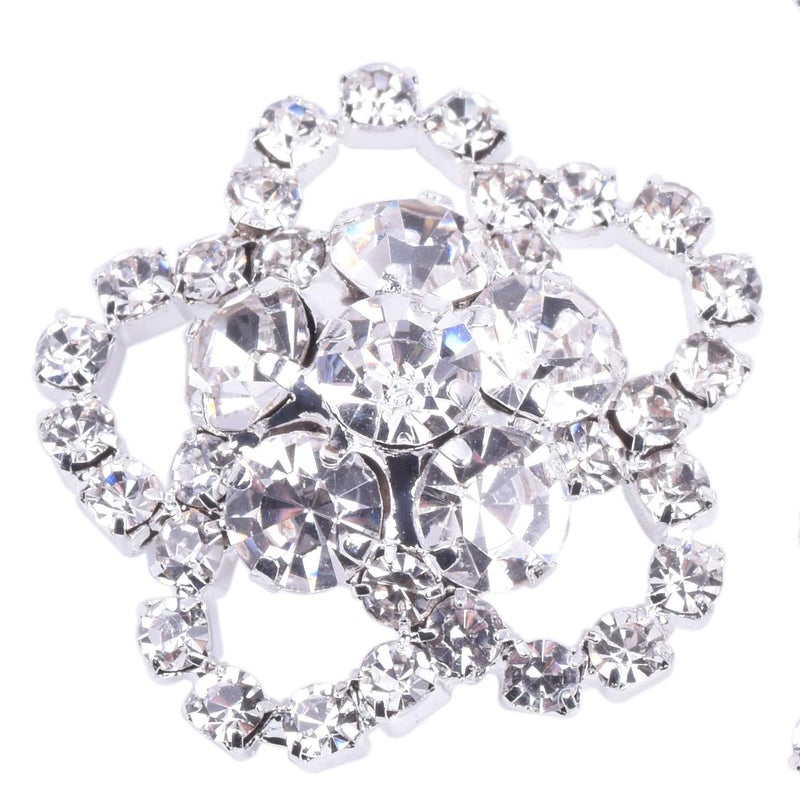 KAOYOO 10Pcs Crystal Rhinestone Flowers Embellishments Buttons,Sew on Buttons for DIY,Decoration(23mm) - Image 4