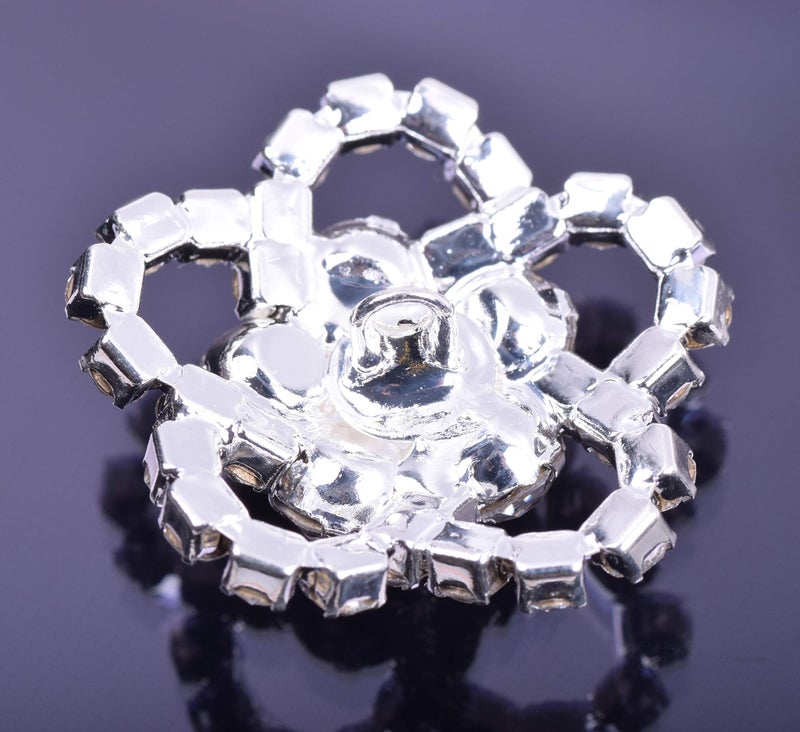 KAOYOO 10Pcs Crystal Rhinestone Flowers Embellishments Buttons,Sew on Buttons for DIY,Decoration(23mm) - Image 3
