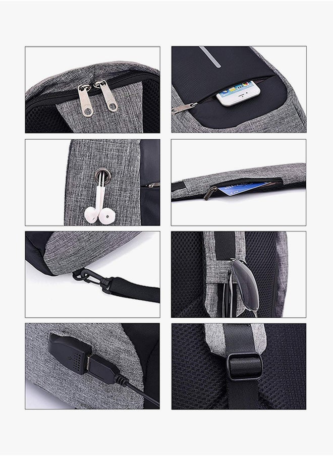 Anti-Theft Backpack Grey/Black - Image 4