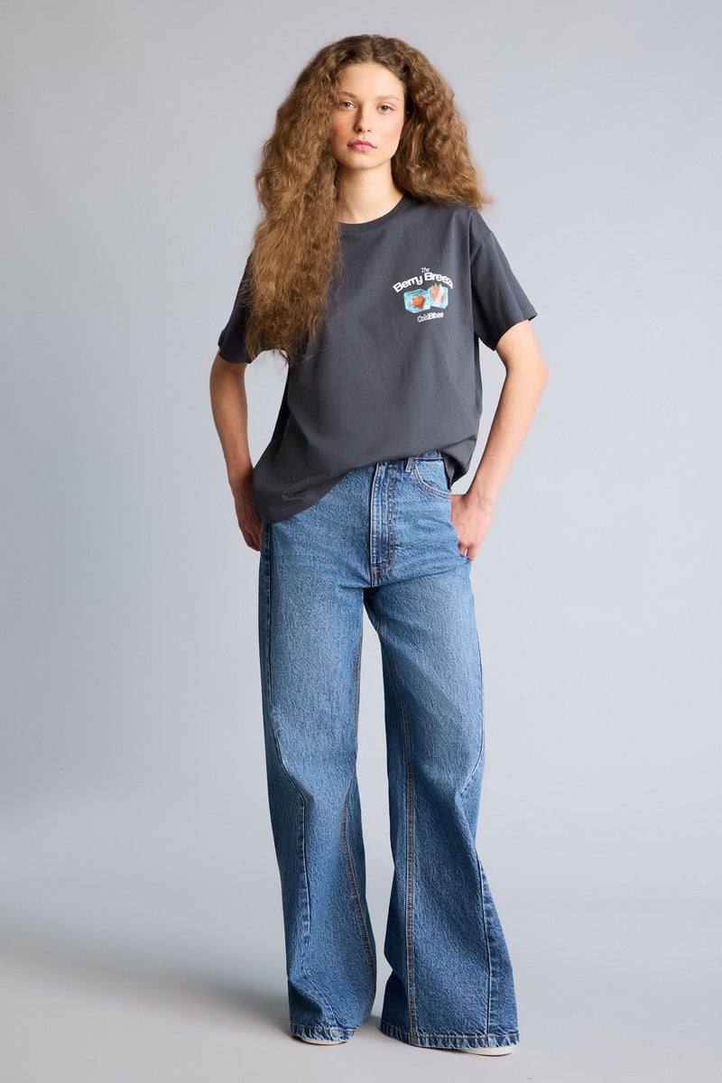 DeFacto Grey Woman Printed Oversize T-Shirt Casual - Image 2