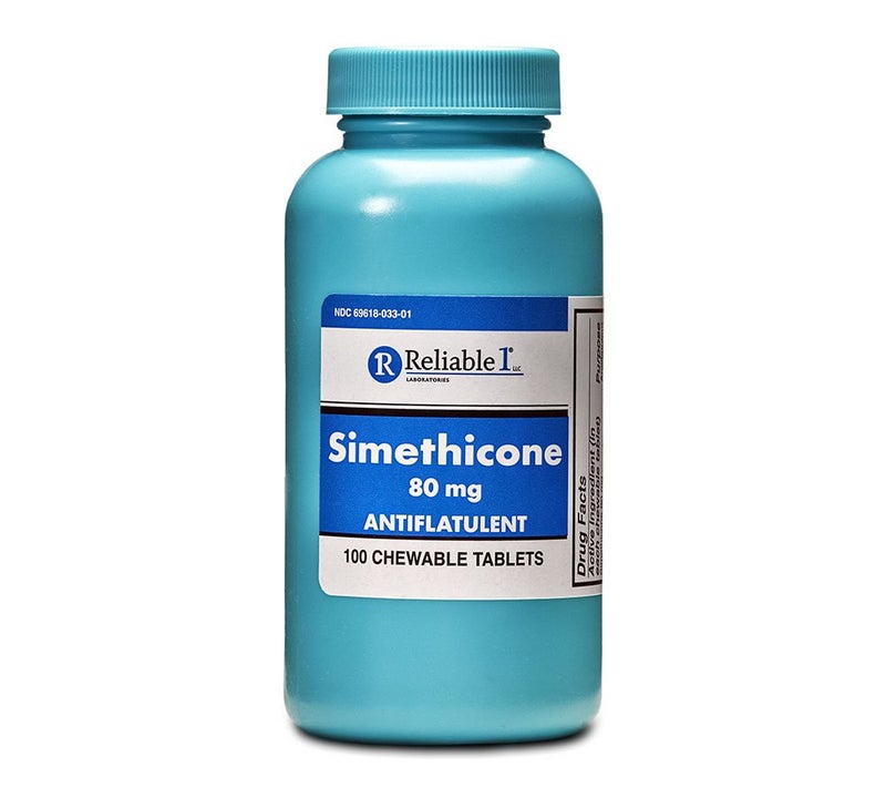 Reliable 1 Simethicone 80mg AntiGas 100 Peppermint Tablets 2 Bottles