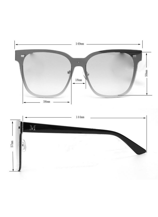 Martha stewart - Women'S Ms140 Refined Retro Metal Uv400 Protective Square Sunglasses-Timeless Gifts For Her, 56Mm, Blue Fade, 56 Mm - Image 1