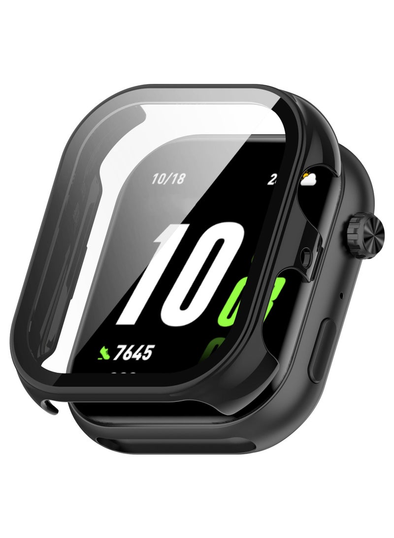 Case for Honor Connect ROSSINI 2i Hard PC + Tempered Screen Film Integrated Dust-Proof Watch Cover Compatible with Honor Connect ROSSINI 2i (Black) - Image 1