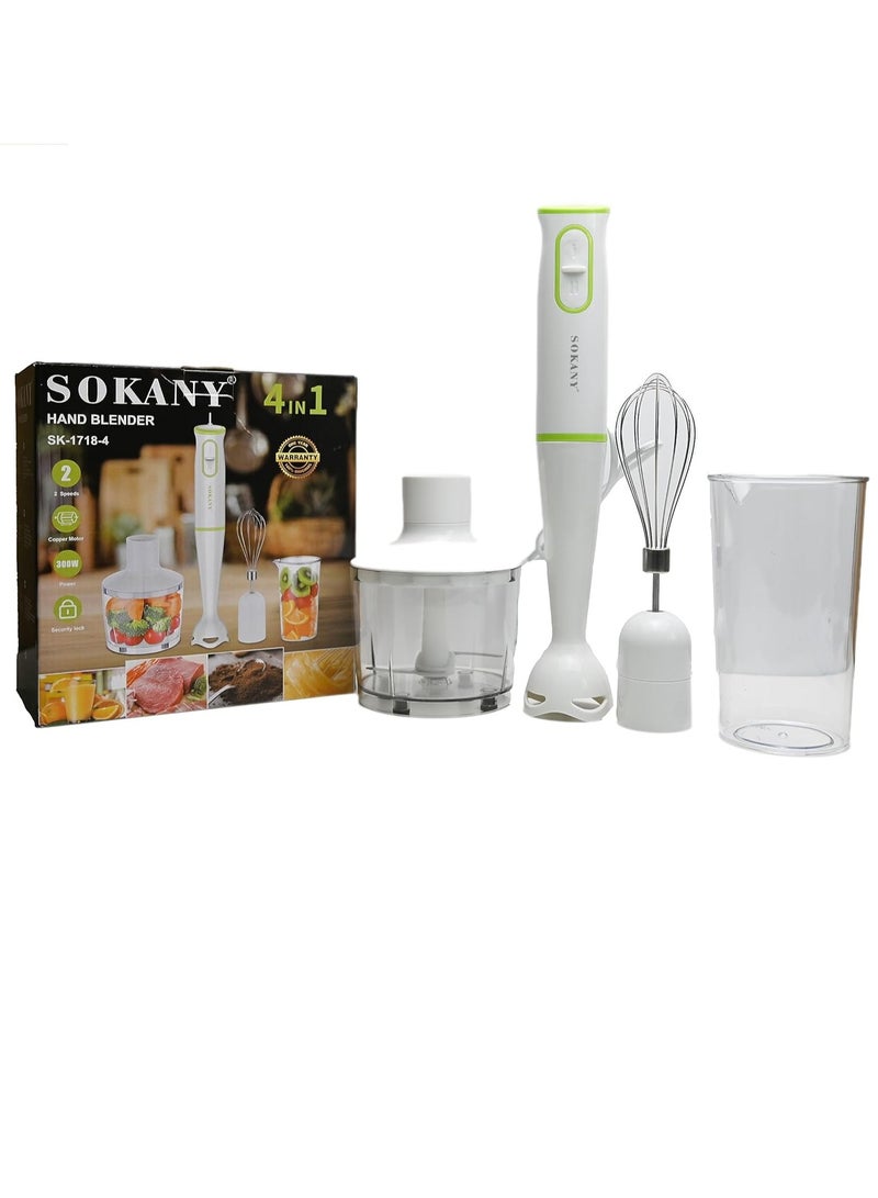 sokany 4-in-1 Hand Blender/Mixer Grinder – Versatile Juicer and Smoothie Blender for Home, Office, and Camping - Image 1