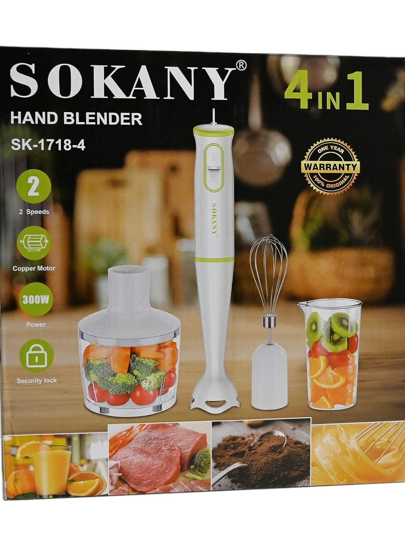 sokany 4-in-1 Hand Blender/Mixer Grinder – Versatile Juicer and Smoothie Blender for Home, Office, and Camping - Image 2