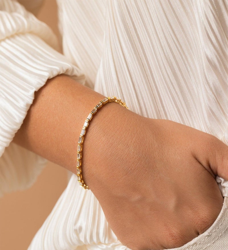 MBW 14K Gold Plated Bracelets for Women, Dainty Tennis Bracelet Set Stackable Bracelets CZ Tiny Cute Heart Figaro Link Chain Bracelet Minimalist Waterproof Jewelry for Women Trendy - Image 2