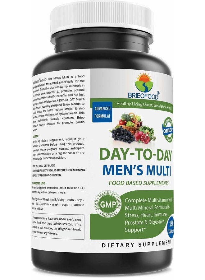Brieofood Day-to-Day Men's Multi 180 Tablets - Food Based Supplement with Vegetable Source Omegas - Image 3