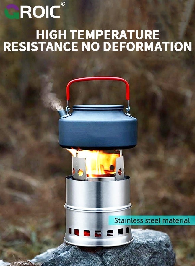 GROIC Camping Wood Stove, Portable Mini Backpacking Stove for Outdoor Hiking Traveling Picnic BBQ with Storage Bag - Image 2