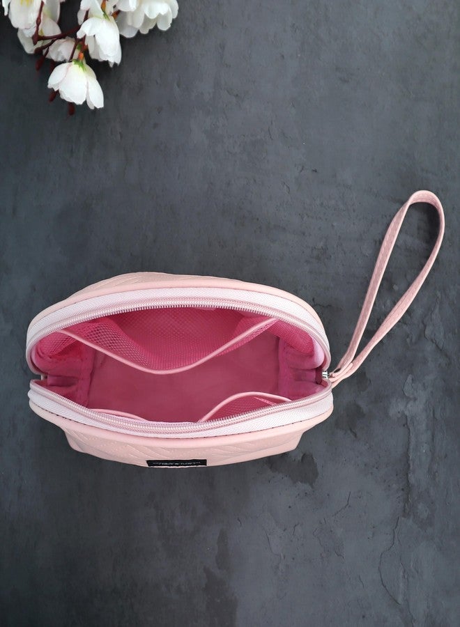 NFI essentials Makeup Pouch for Women, Cosmetic Bag, Semi-Circle Stylish PU Pouch for Makeup Accessories, Travel Pouch Vanity Kit Organiser Toiletry Bag Make up Pouch for Girls - Image 5
