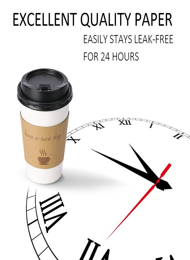 BYSNOW 100 pack 12 oz Disposable Thickened Coffee Cups with Lids, Scald Resistant Hot Cup with Sleeve and Straw, To Go Coffee Cups for Home, Office, Cafes and Party (White 12oz) - Image 3