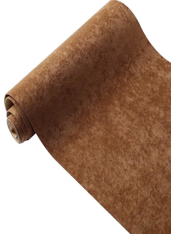 TAOGIFT Iced Velvet Flock Self Adhesive Velvet Flocking Liner for Jewelry Drawer Velvet Lining for Jewelry Box Velvet Drawer Liner Roll Felt Fabric Soft Velvet Drawer Liner 14.2" x 98" (Red Brown) - Image 2