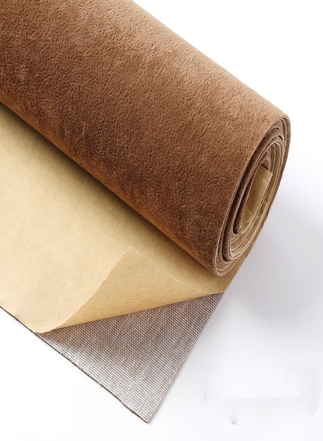 TAOGIFT Iced Velvet Flock Self Adhesive Velvet Flocking Liner for Jewelry Drawer Velvet Lining for Jewelry Box Velvet Drawer Liner Roll Felt Fabric Soft Velvet Drawer Liner 14.2" x 98" (Red Brown) - Image 3