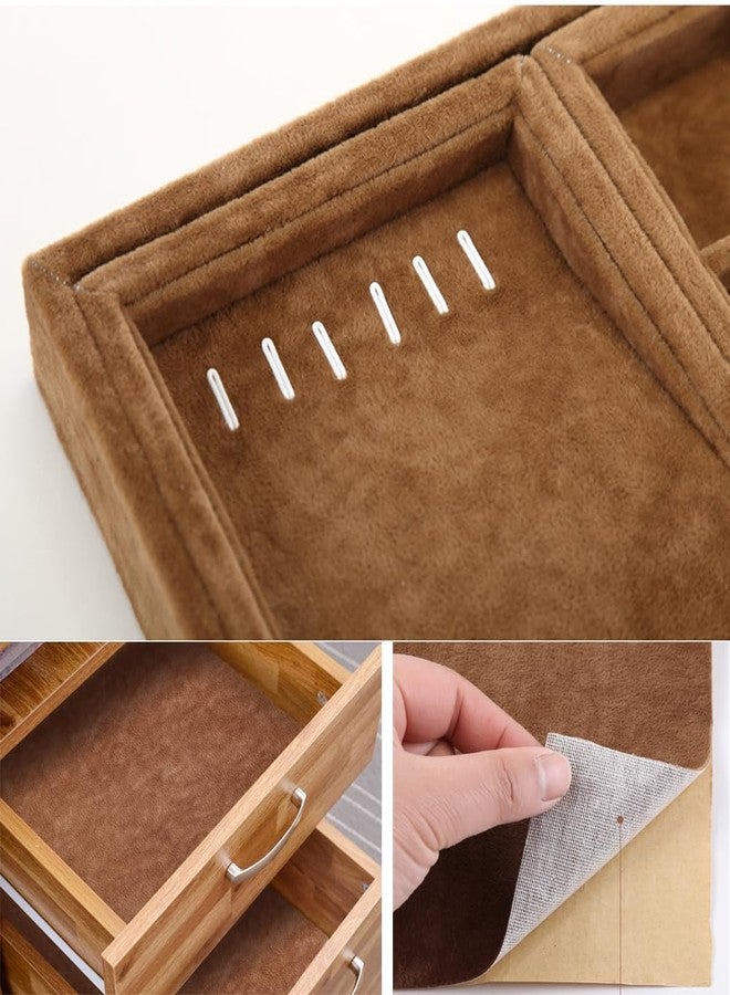 TAOGIFT Iced Velvet Flock Self Adhesive Velvet Flocking Liner for Jewelry Drawer Velvet Lining for Jewelry Box Velvet Drawer Liner Roll Felt Fabric Soft Velvet Drawer Liner 14.2" x 98" (Red Brown) - Image 4