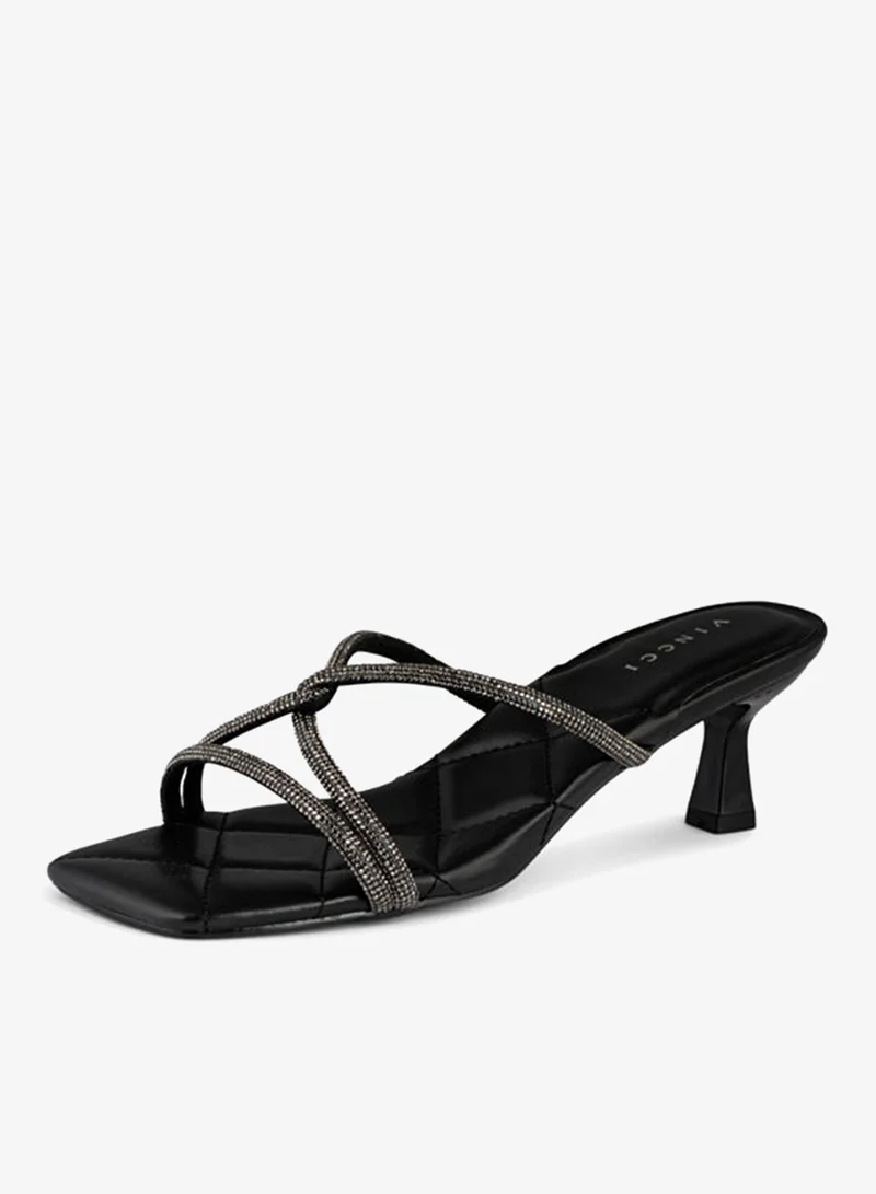 فينتشي صنادل نسائية متعددة الأحزمة بكعب متوسط