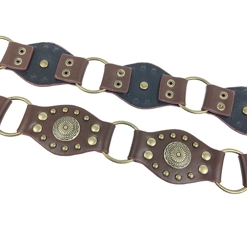 Vintage Vintage Half Belt Millennium Spice Girls Y2K Spell Ring Rivet Design Sense Belt All-Match Jeans Belt - Image 5