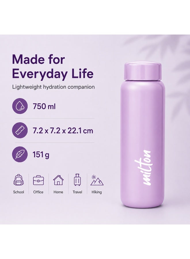 Milton Stainless Steel Water Bottle 750ml Leak Proof Lightweight Screw Cap for Ladies School College Office Daily Use Purple - Image 2