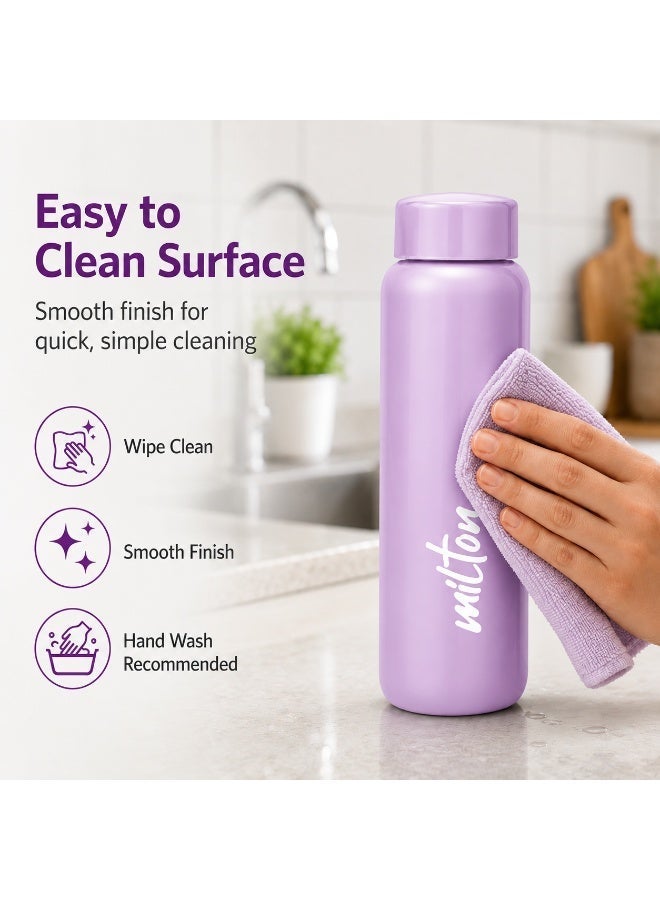 Milton Stainless Steel Water Bottle 750ml Leak Proof Lightweight Screw Cap for Ladies School College Office Daily Use Purple - Image 5