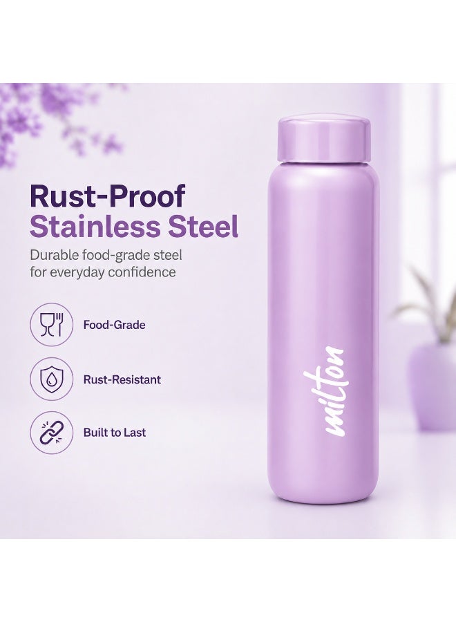 Milton Stainless Steel Water Bottle 750ml Leak Proof Lightweight Screw Cap for Ladies School College Office Daily Use Purple - Image 3