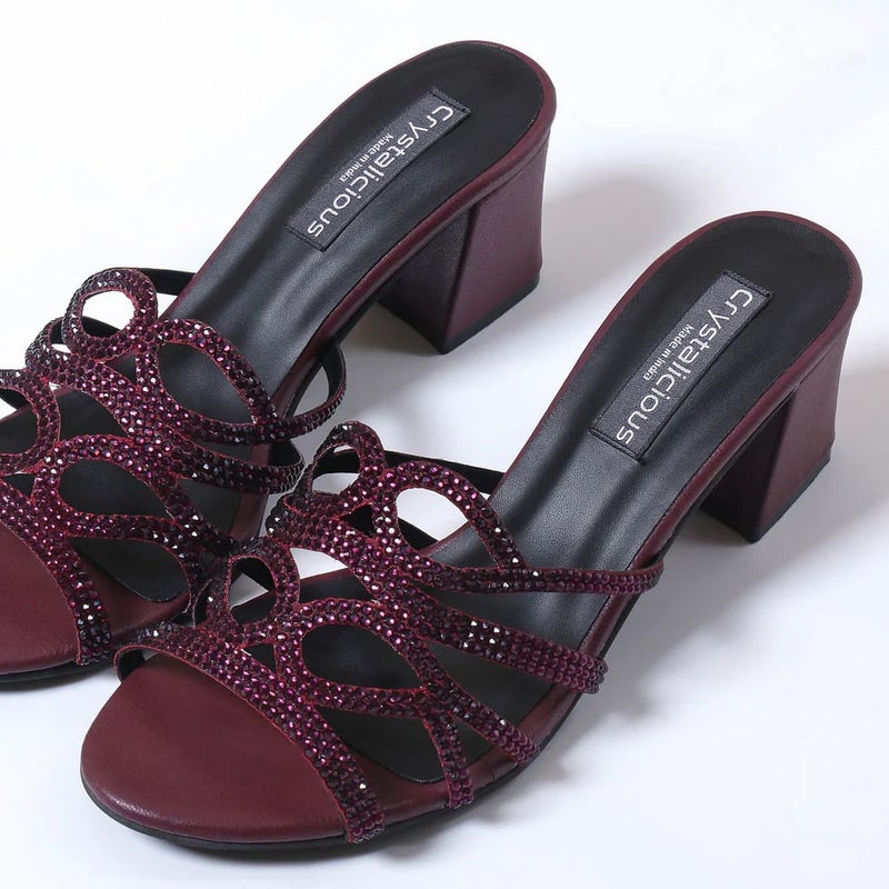 Crystalicious Aylani Handcrafted by Artisans Comfortable Round Toe Block Heel for Wedding, Parties & Dinner Dates - Image 3