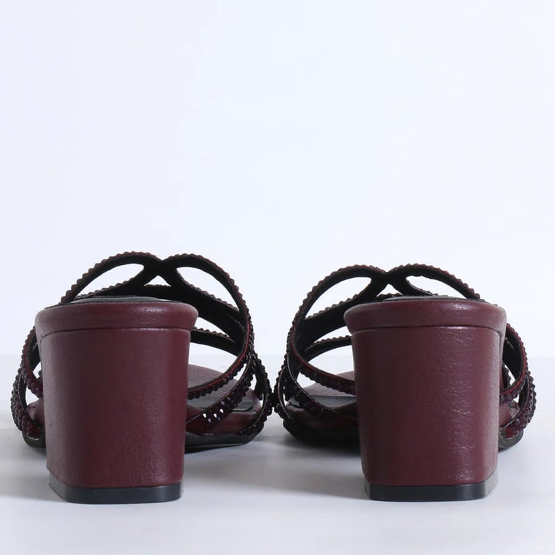Crystalicious Aylani Handcrafted by Artisans Comfortable Round Toe Block Heel for Wedding, Parties & Dinner Dates - Image 5