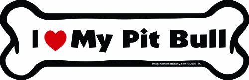 Imagine This Company I Love My Breed Bone Shaped Pet Magnet; Removable Magnets for Cars, Fridges, Lockers & More, Stylish Pet Inspired Car Accessories, 2 x 7 inches, 1 Item, White/Black, Pit Bull - Image 3