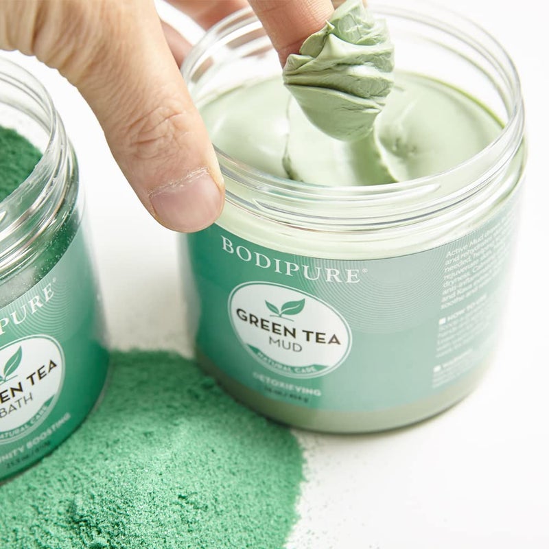Bodipure Green Tea Body Mud Mask for Body Rich in Powerful Antioxidants to Fight Free Radicals Spa Quality Skin Rehydrating Treatment 16 Ounce - Image 2